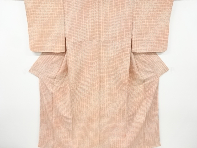 リサイクル　格子に扇模様小紋着物